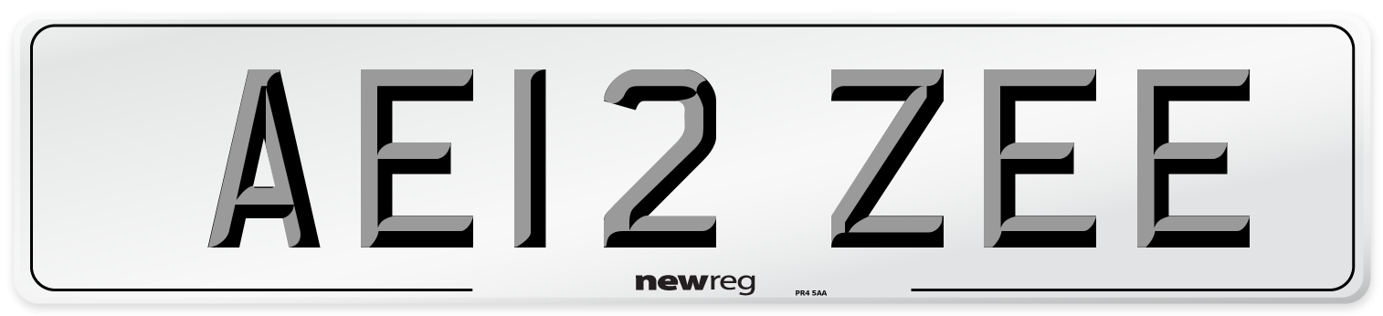 AE12 ZEE Number Plate from New Reg